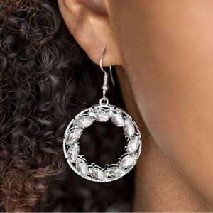 Global Glow - White Earrings - Paparazzi Accessories